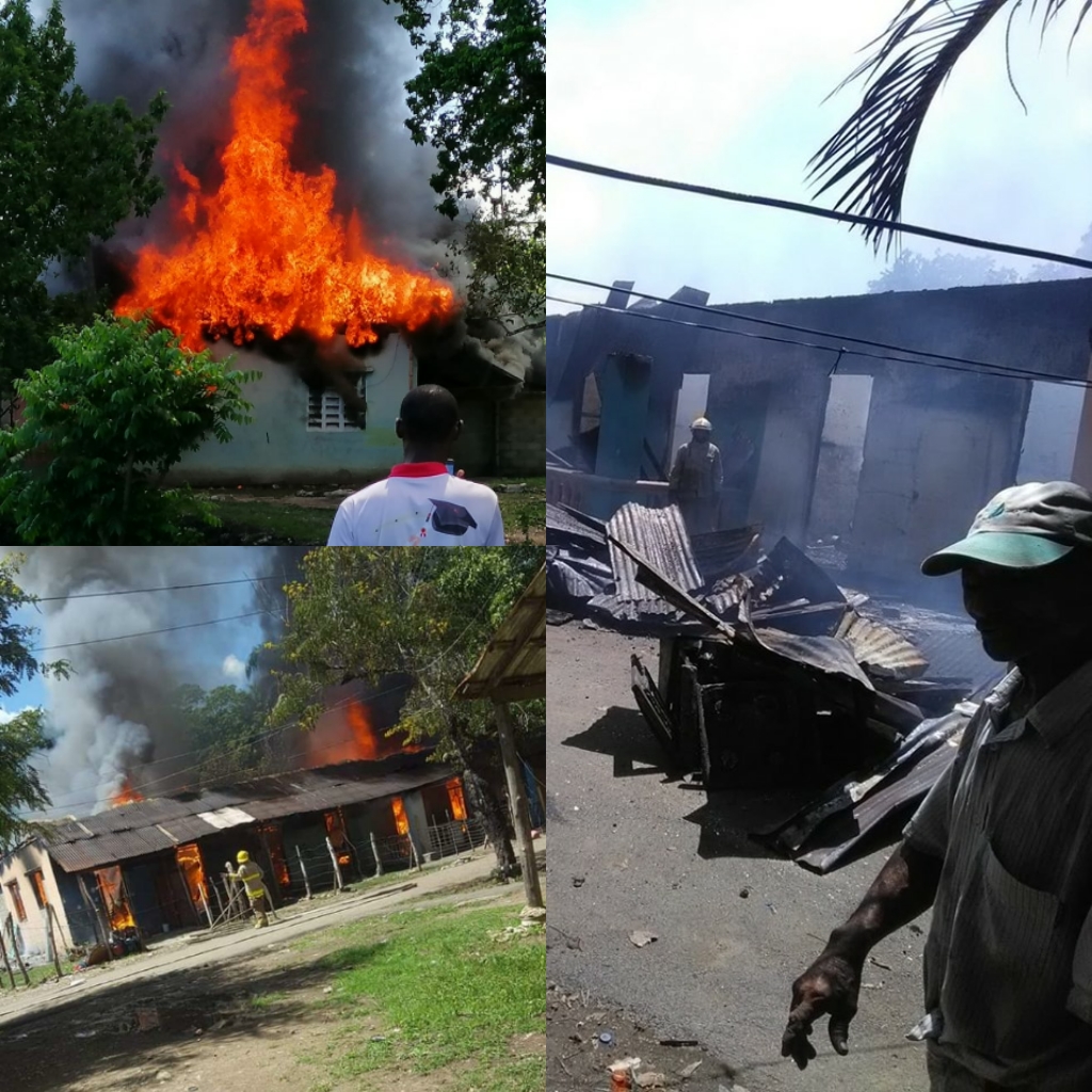  Incendio destruye viviendas en comunidad rural del municipio Montellano, no se registraron lesionados