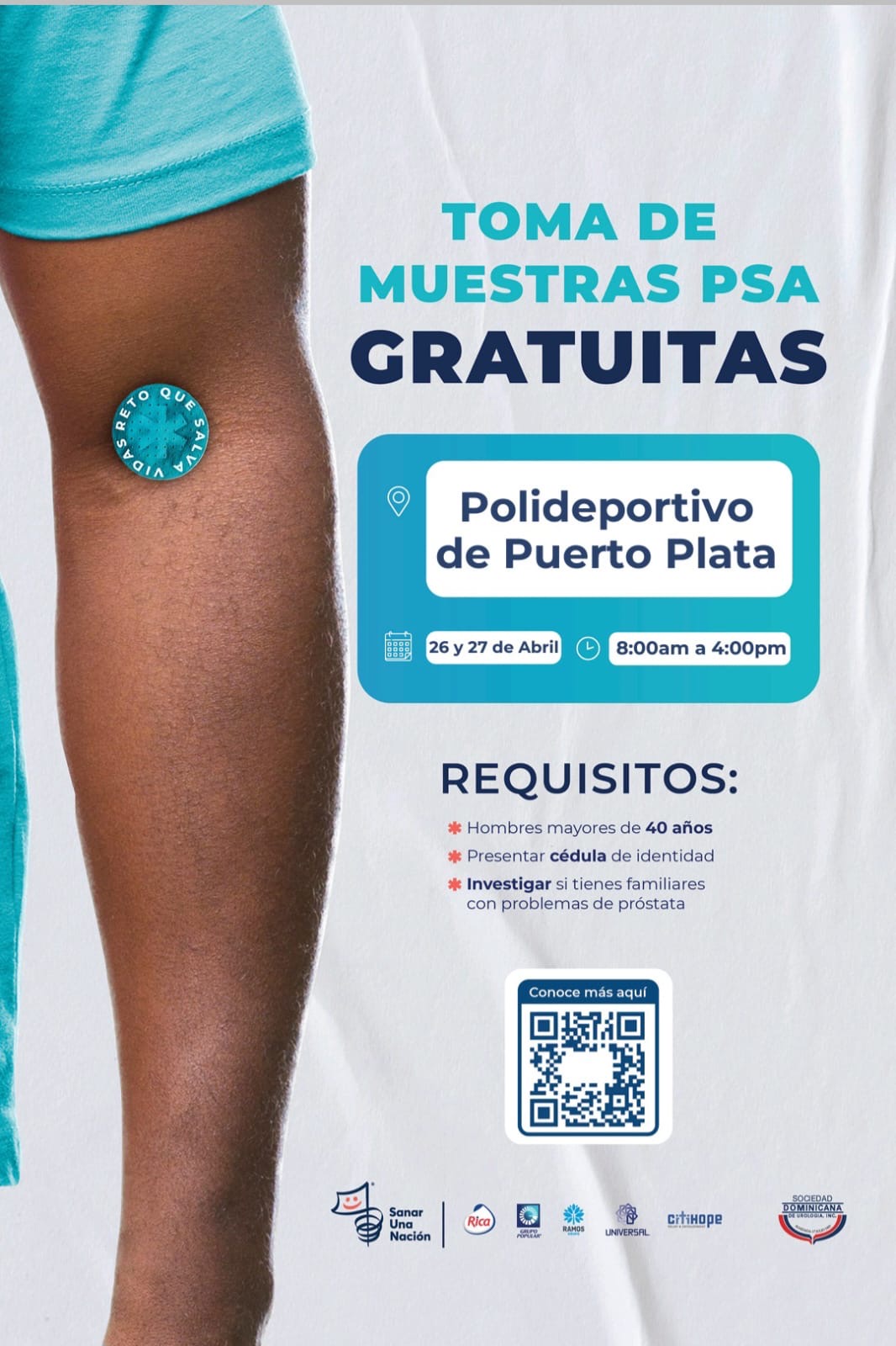    Realizan jornada gratuita toma muestras de antígeno prostático en Polideportivo de Puerto Plata