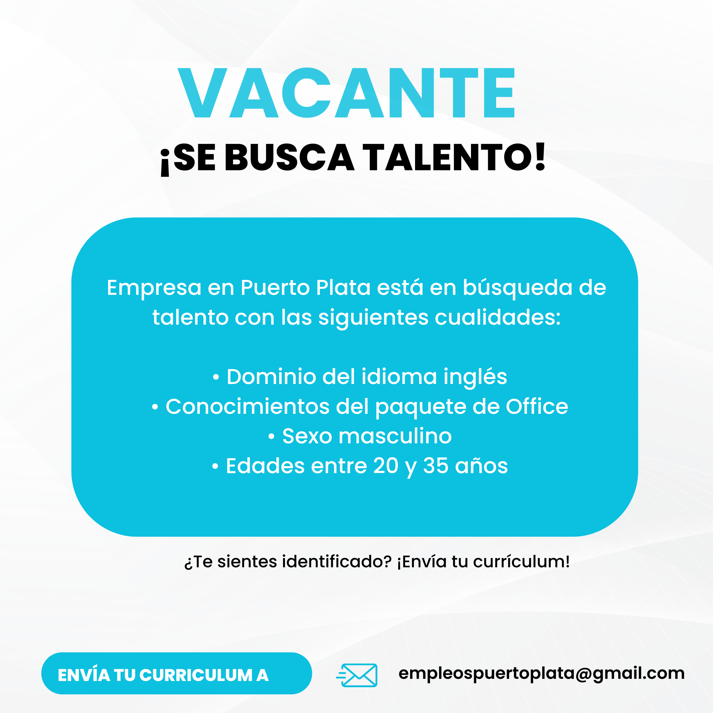 Vacante Disponible en Puerto Plata