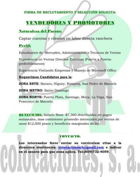 Firma de reclutamiento y selección solicita: