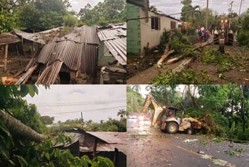 Tornado destruyó vivienda también derribó árboles y redes cablegráficas en Guananico, no hubo personas lesionadas