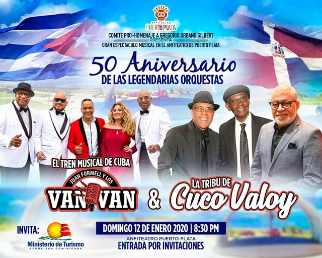 Anuncian concierto artístico de Cuco Valoy y Los Van Van de Cuba este domingo en el Anfiteatro Puerto Plata