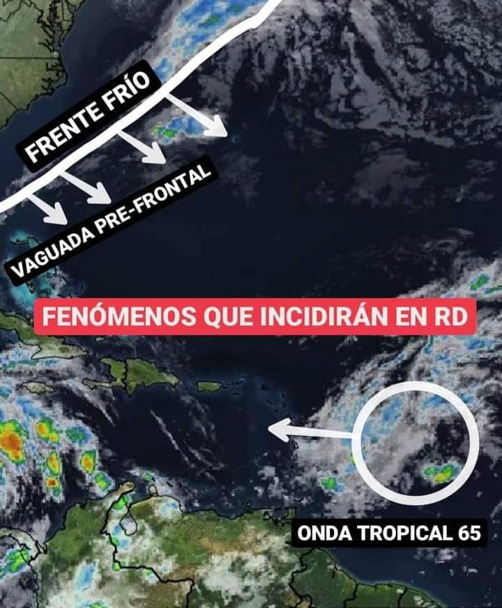 Tres fenómenos atmosféricos favorecerán lluvias y temperaturas frescas sobre Puerto Plata y gran parte de RD