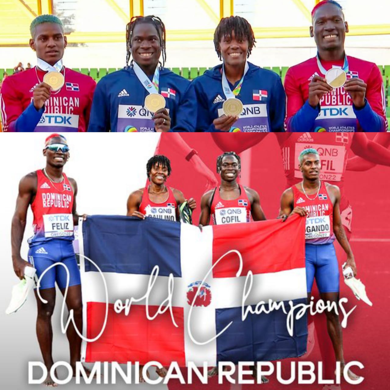 ¡Histórico! Cuarteta de República Dominicana conquista medalla de oro en Mundial de Atletismo 