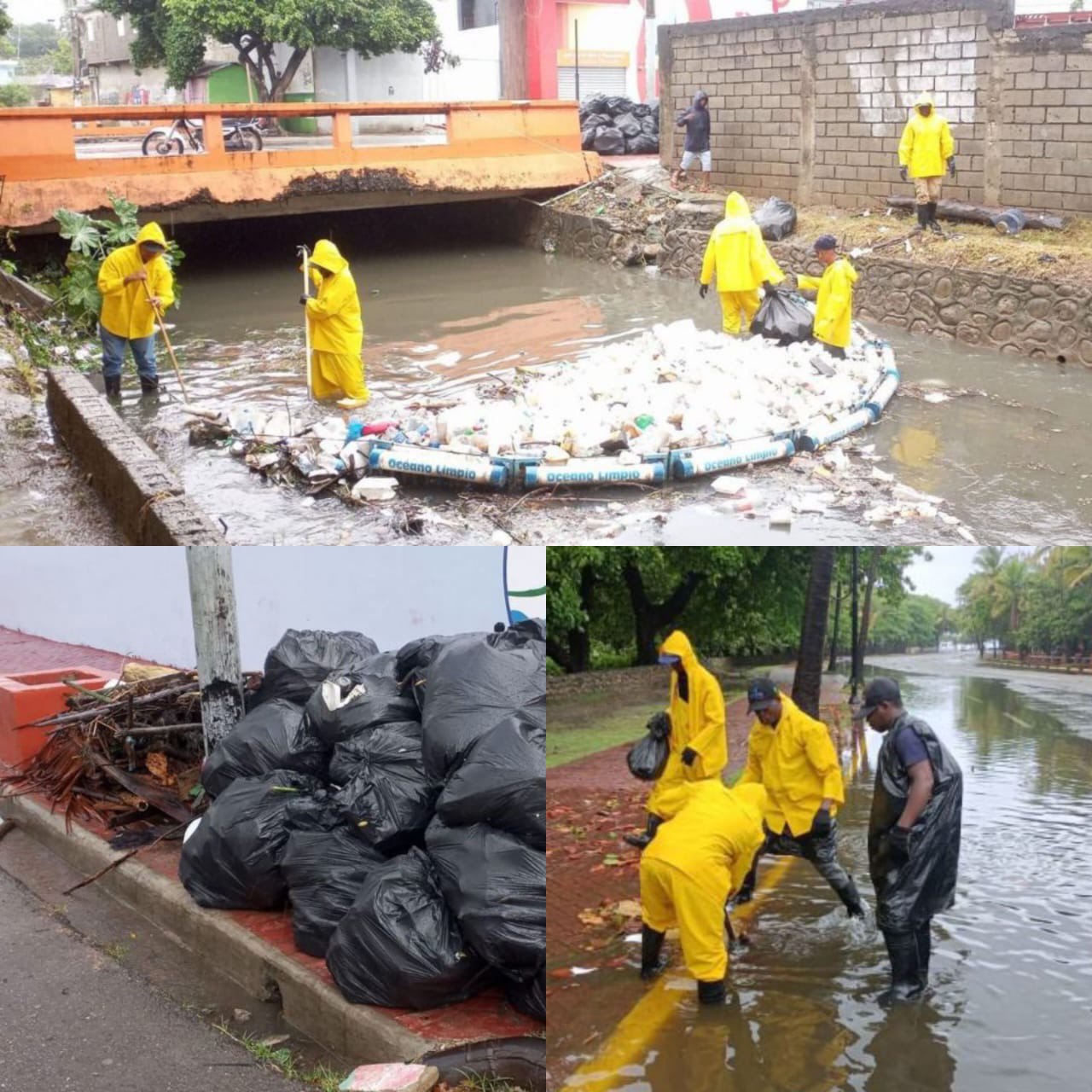 Obreros municipales de Puerto Plata retiran toneladas de plásticos de cañadas y vías tras paso de Fiona 