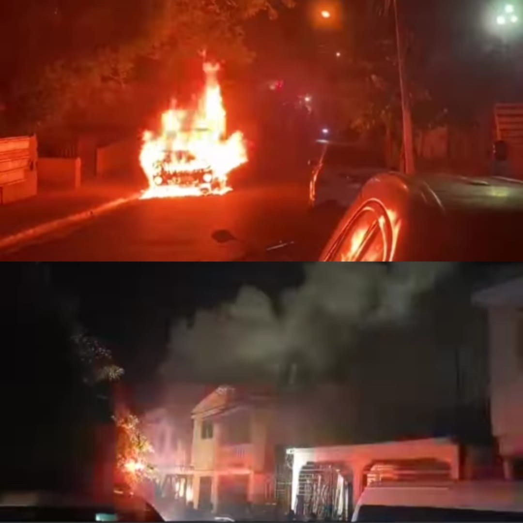  Fuego causó pánico en sector parte baja de Puerto Plata, automóvil fue destruido por otro incendio en Sosúa   