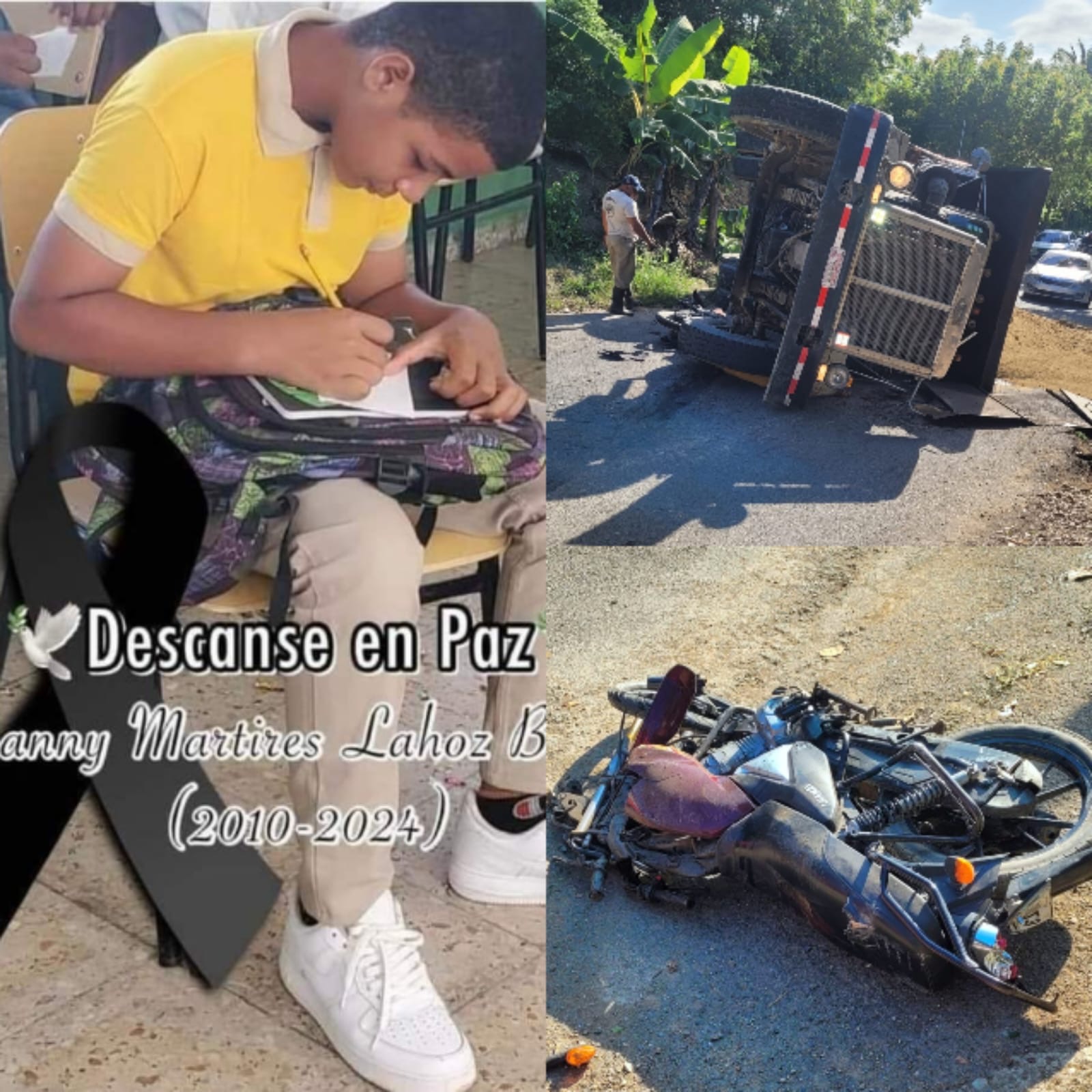    ¡Trágica! Muere adolescente al chocar motocicleta que conducía con un camión en Luperón   