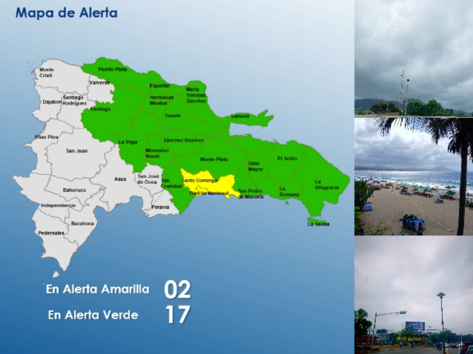  ¡Alerta! Pronostican lluvias copiosas para Puerto Plata y gran parte de RD por incidencias de vaguadas