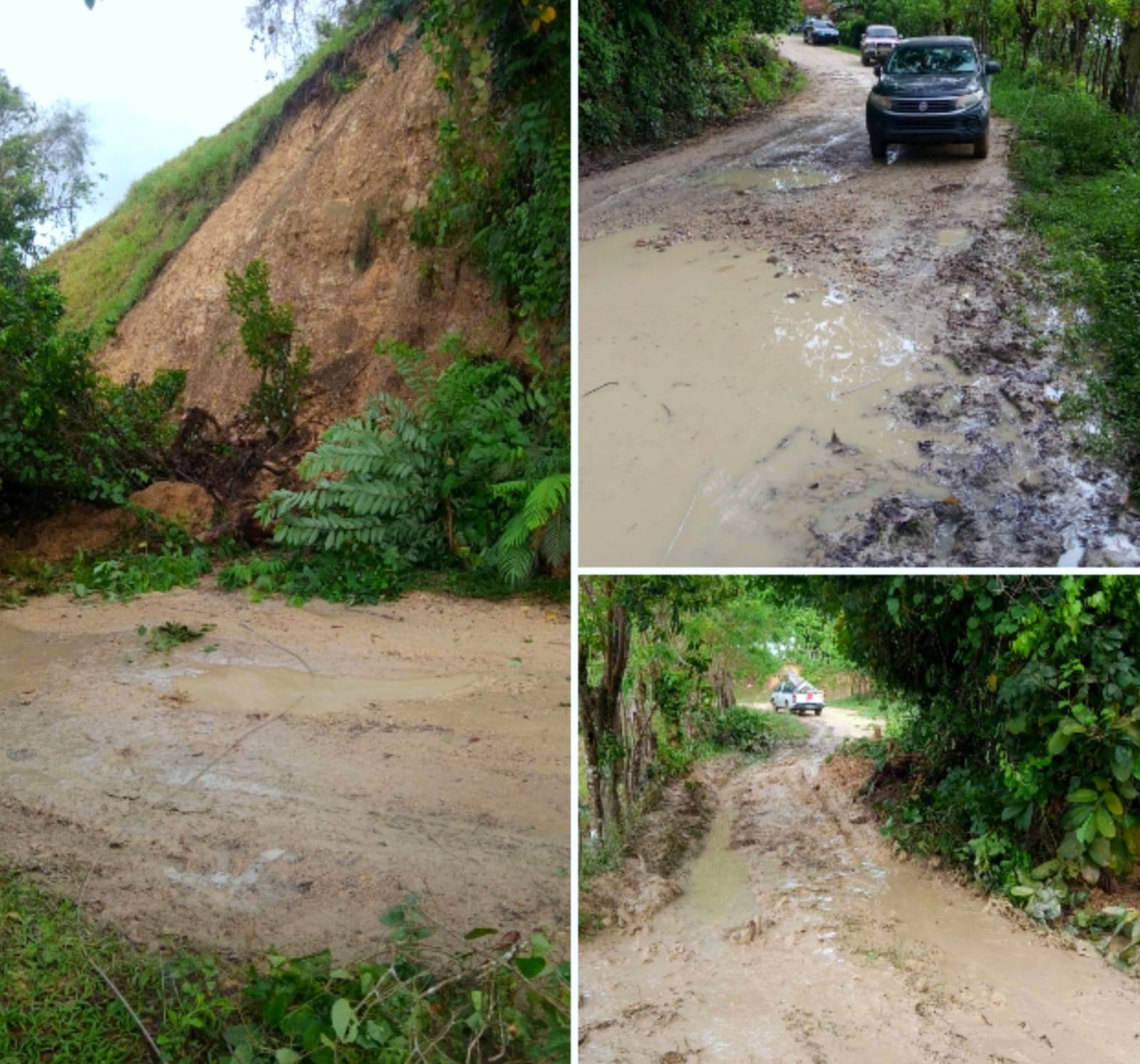 Lluvias intensas causan deslaves y derrumbes en carreteras de Palo Blanco, Arroyo Ancho y Juan de Nina