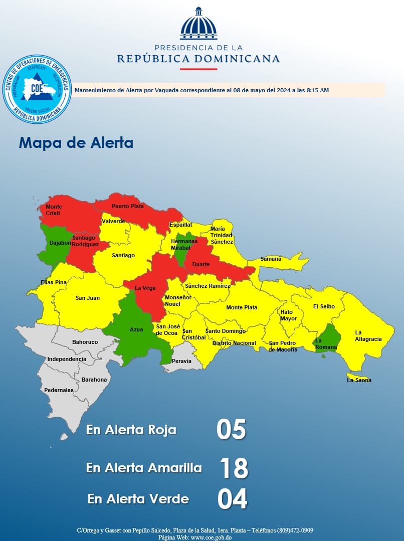  Tras fuertes lluvias que causaron inundaciones COE mantiene a Puerto Plata en alerta roja