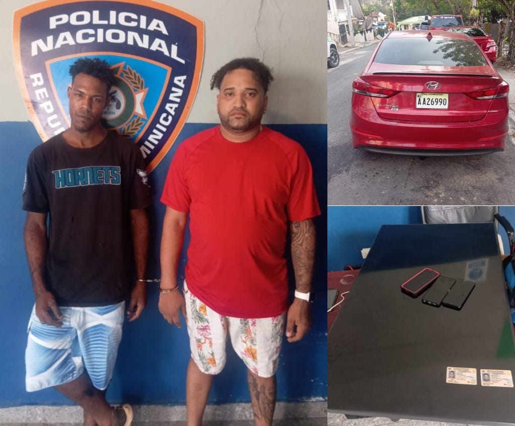 Policía apresan dos sujetos de Santiago tras robar televisor en cabaña de Maimón, Puerto Plata  