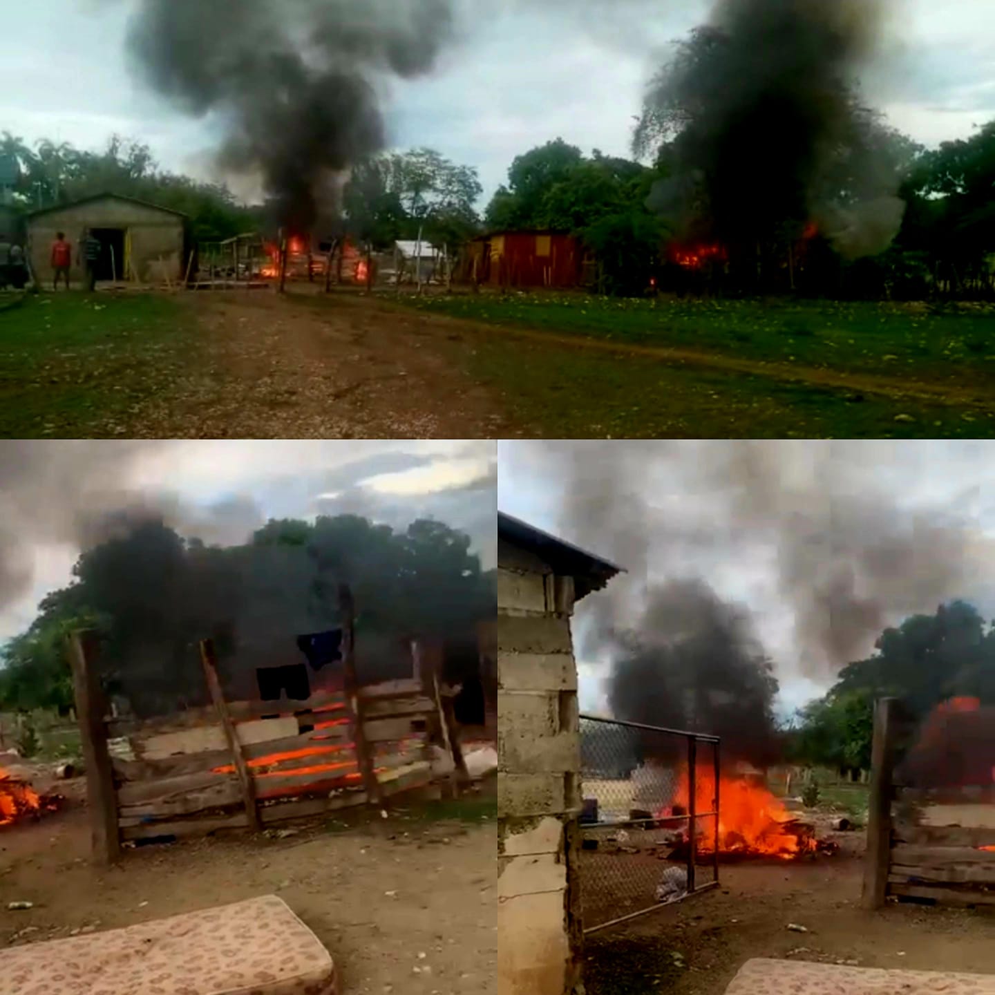 Dominicanos consternados queman casas